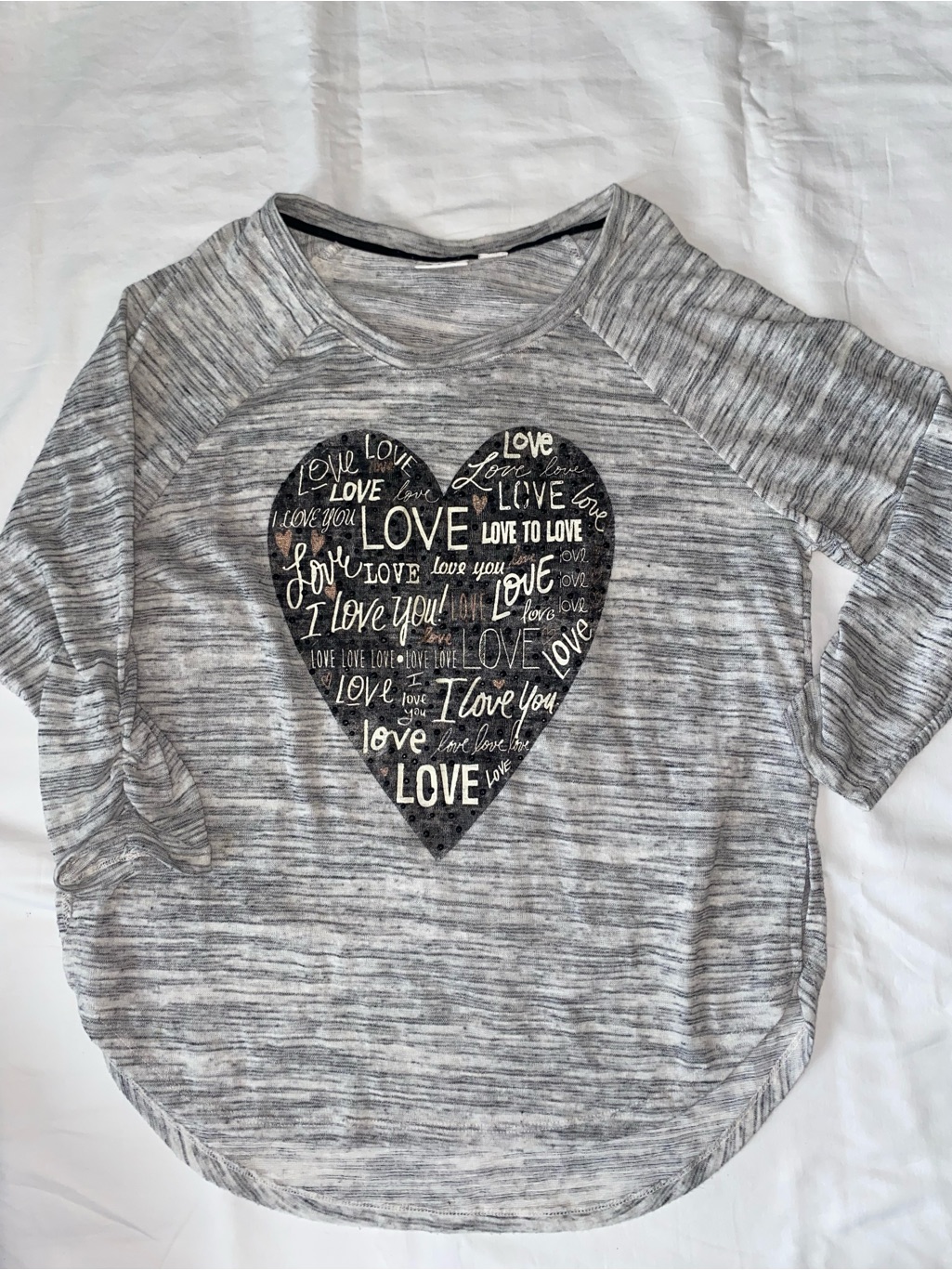 Cato Gray Marled Top With Black Trim
